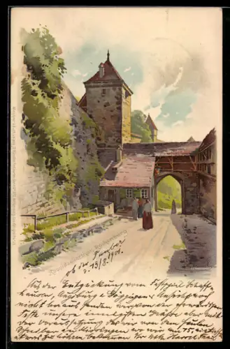 Künstler-AK Otto Hammel: Rothenburg ob der Tauber, Koboldszellerthor