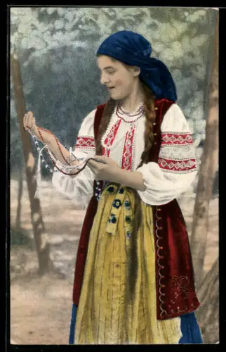 AK Ukrainisch-ruthenisches Mädchen in Nationaltracht