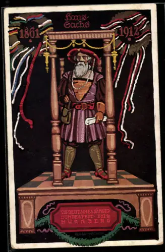 Künstler-AK Nürnberg, VIII. Sängerbundfest 1912, Hans Sachs