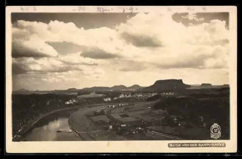 Foto-AK Walter Hahn, Dresden, Nr. 1617: Bastei, Panoramablick von der Rahm-Hanke