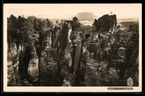 Foto-AK Walter Hahn, Dresden, NR: 2290, Bastei, Lilienstein