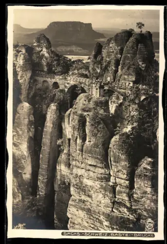 Foto-AK Walter Hahn, Dresden, Nr. 3208: Bastei-Brücke in der Sächsischen Schweiz