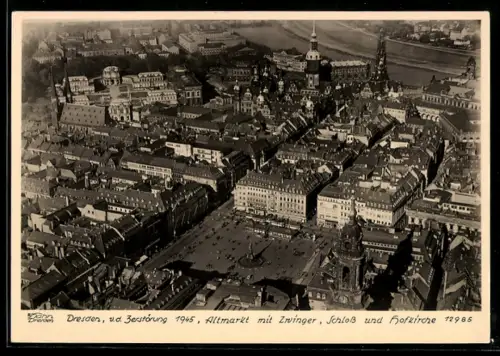 Foto-AK Walter Hahn, Dresden, Nr. 12985: Dresden, Altmarkt mit Zwinger und Schloss