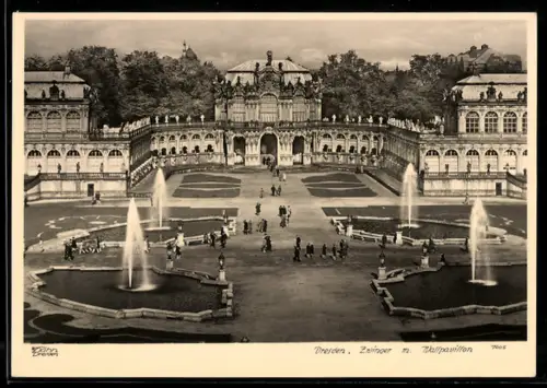 Foto-AK Walter Hahn, Dresden, Nr. 7605: Dresden, Zwinger und Wallpavillon