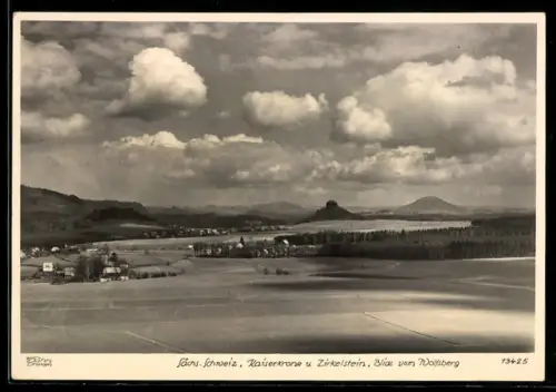 Foto-AK Walter Hahn, Dresden, Nr. 13425: Kaiserkrone und Zirkelstein in der Sächs. Schweiz