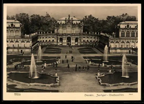 Foto-AK Walter Hahn, Dresden, Nr. 1605: Dresden, Zwinger mit Wallpavillon