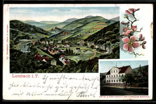 AK Lorsbach i. T., Hotel und Restaurant zur Nassauer Schweiz, Totalansicht