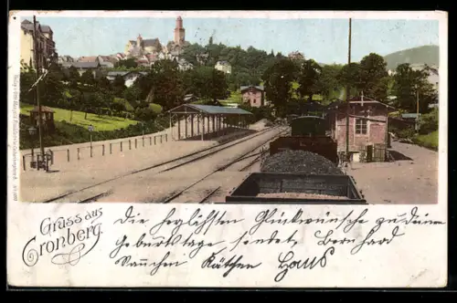 AK Cronberg, Blick vom Bahnhof auf die Stadt