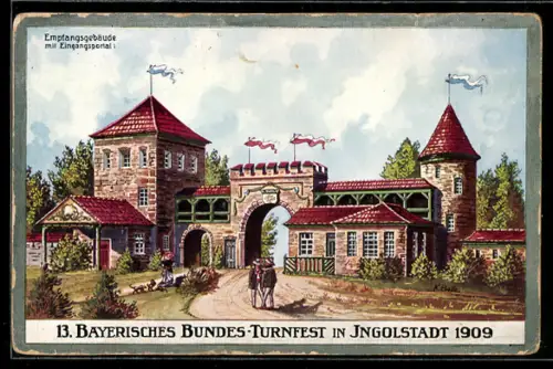Künstler-AK Ingolstadt, 13. Bayerisches Bundes-Turnfest 1909