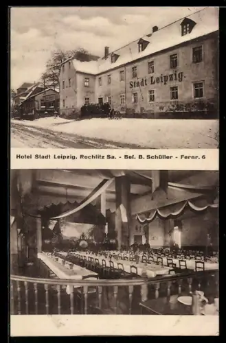 AK Rochlitz /Sa., Hotel Stadt Leipzig, Bes. B. Schüller