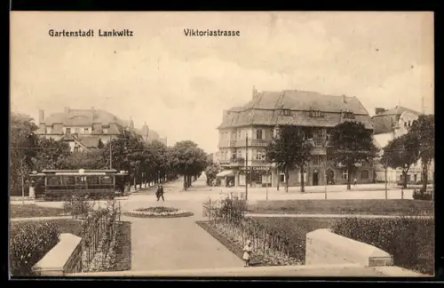 AK Berlin-Lankwitz, Partie in der Viktoriastrasse mit Gartenanlagen
