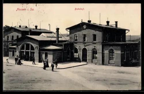 AK Nossen, Aussenansicht vom Bahnhof