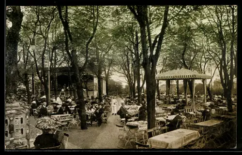 AK Berlin-Prenzlauer Berg, Ausschank der Brauerei Julius Bötzow, Prenzlauer Allee 242, Biergarten