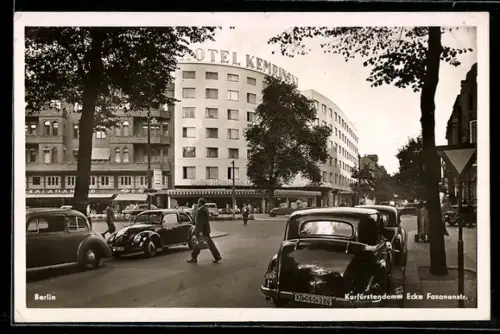 AK Berlin-Charlottenburg, Kurfürstendamm Ecke Fasanenstr., Hotel Kempinski