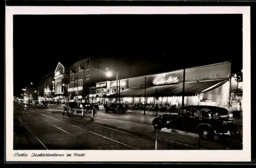 AK Berlin-Charlottenburg, Kurfürstendamm bei Nacht, mit Konditorei