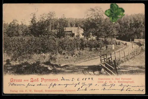 AK Bad Pyrmont, Sennhütte bei Bad Pyrmont, mit Strasse