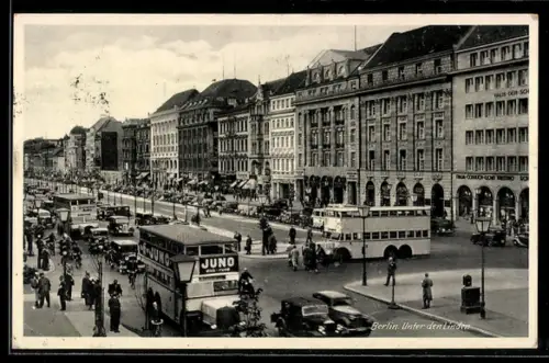 AK Berlin, Unter den Linden mit Geschäften