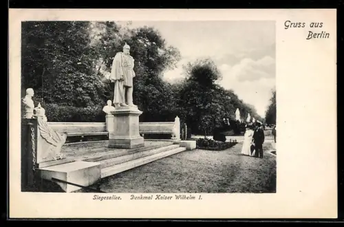 AK Berlin-Tiergarten, Denkmal Kaiser Wilhelm I. in der Siegesallee