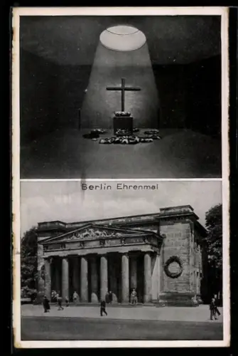 AK Berlin, Ehrenmal, Neue Wache, Innenansicht mit Kreuz