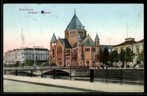 AK Strassburg, Synagoge in der Aussenansicht
