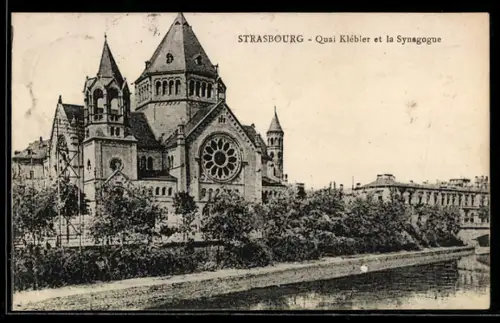 AK Strasburg, Quai Klébler et la Synagogue