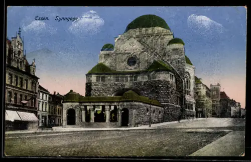 AK Essen, Ortspartie vor der Synagoge