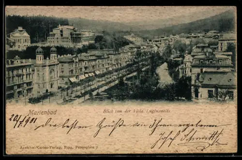 AK Marienbad, Synagoge von der Villa Luginsweite aus gesehen