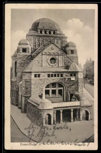 AK Essen /Ruhr, Synagoge in der AUssenansicht
