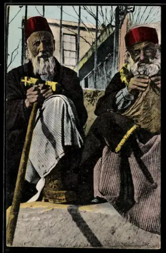 AK Salonique, Types Juifs, Jüdische Männer mit Bärten