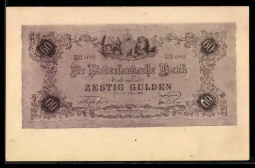 AK De Nederlandsche Bank betaalt aan Toonder..., Zestig Gulden, Geldschein