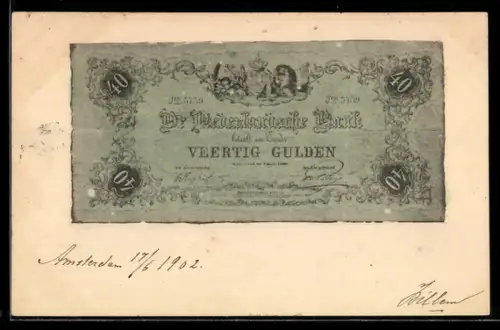 AK De Nederlandsche Bank, Veertig Gulden, Banknote