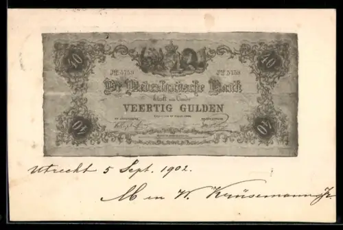 AK De Nederlandsche Bank, Veertig Gulden, Banknote