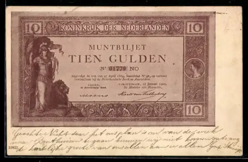 AK Niederlande, Zehn Gulden-Schein