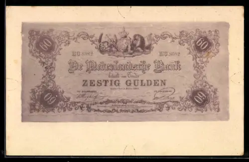 AK De Nederlandsche Bank betaalt aan Toonder..., 60 Gulden-Geldschein