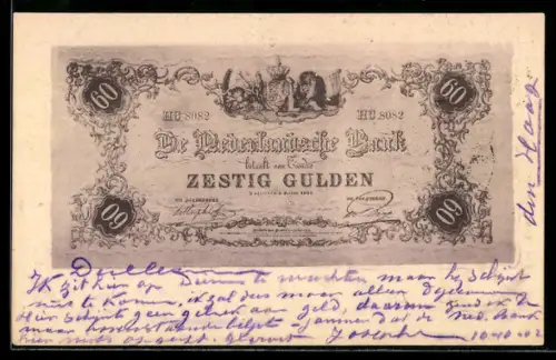 AK De Nederlandsche Bank betaalt aan Toonder..., 60 Gulden-Geldschein