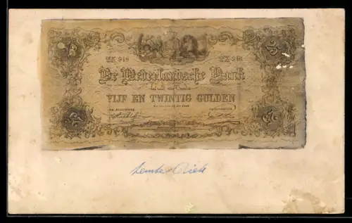 AK Niederlande, Geldschein über fünfundzwanzig Gulden