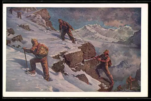 AK Red Army Commanders scaling the Caucasian Mountains