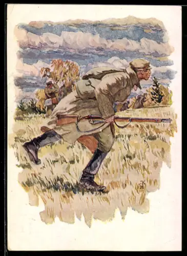 AK Rotarmisten im Manöver