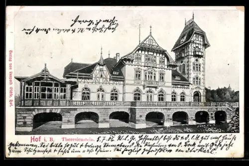 AK Hof i. B., Gasthof Theresienstein