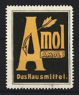 Reklamemarke Amol, Kräftigungspräparat, Pfeil und Schriftzug