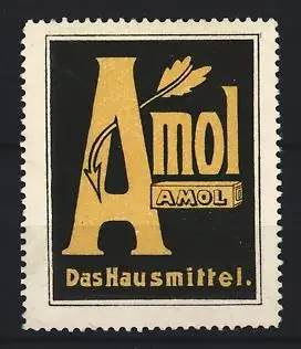 Reklamemarke Amol, Kräftigungspräparat, Logo mit Pfeil