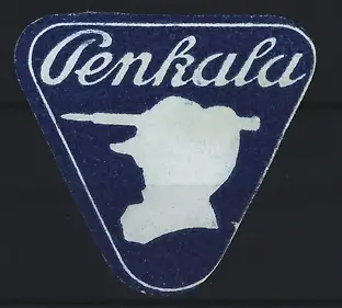 Reklamemarke Penkala, Schreibutensilien, Silhouette mit Füllfederhalter