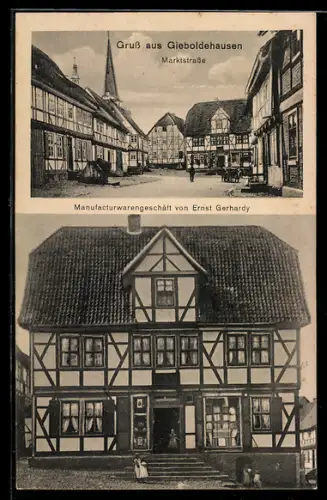 AK Gieboldehausen, Marktstrasse, Manufacturwarengeschäft