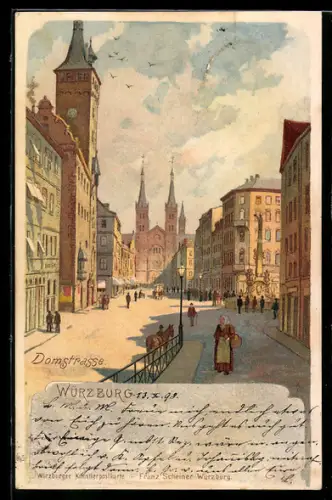 Lithographie Würzburg, Domstrasse