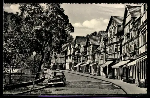 AK Bad Sooden-Allendorf, Weinreihe, Fachwerkhäuser, Strassenansicht