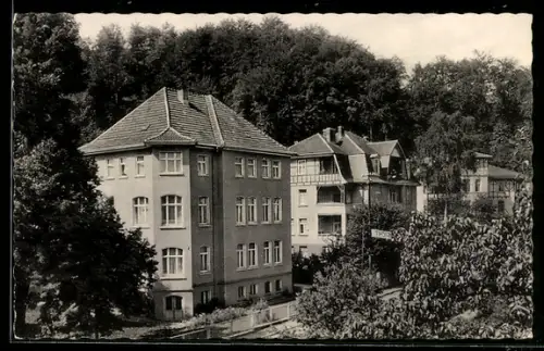 AK Bad Sooden-Allendorf, Haus Irmgard u. Nachbarhäuser aus der Vogelschau