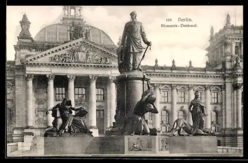 AK Berlin, Bismarck-Denkmal am Reichstag