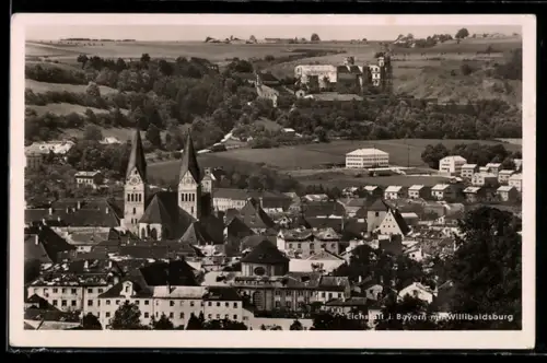 AK Eichstätt i. Bayern, Ortsansicht mit Willibaldsburg aus der Vogelschau