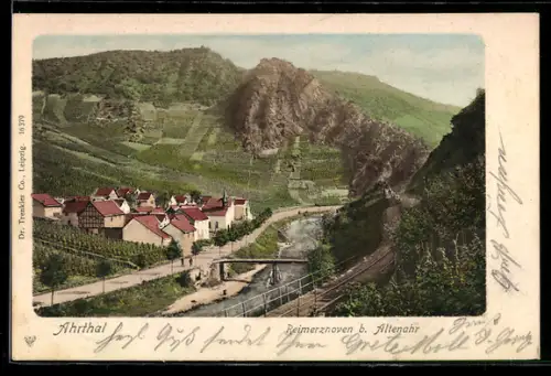 AK Reimerzhoven b. Altenahr, Ahrthal, Weinberge, Fluss, Felsen