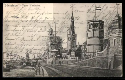 AK Düsseldorf, Neues Rheinufer